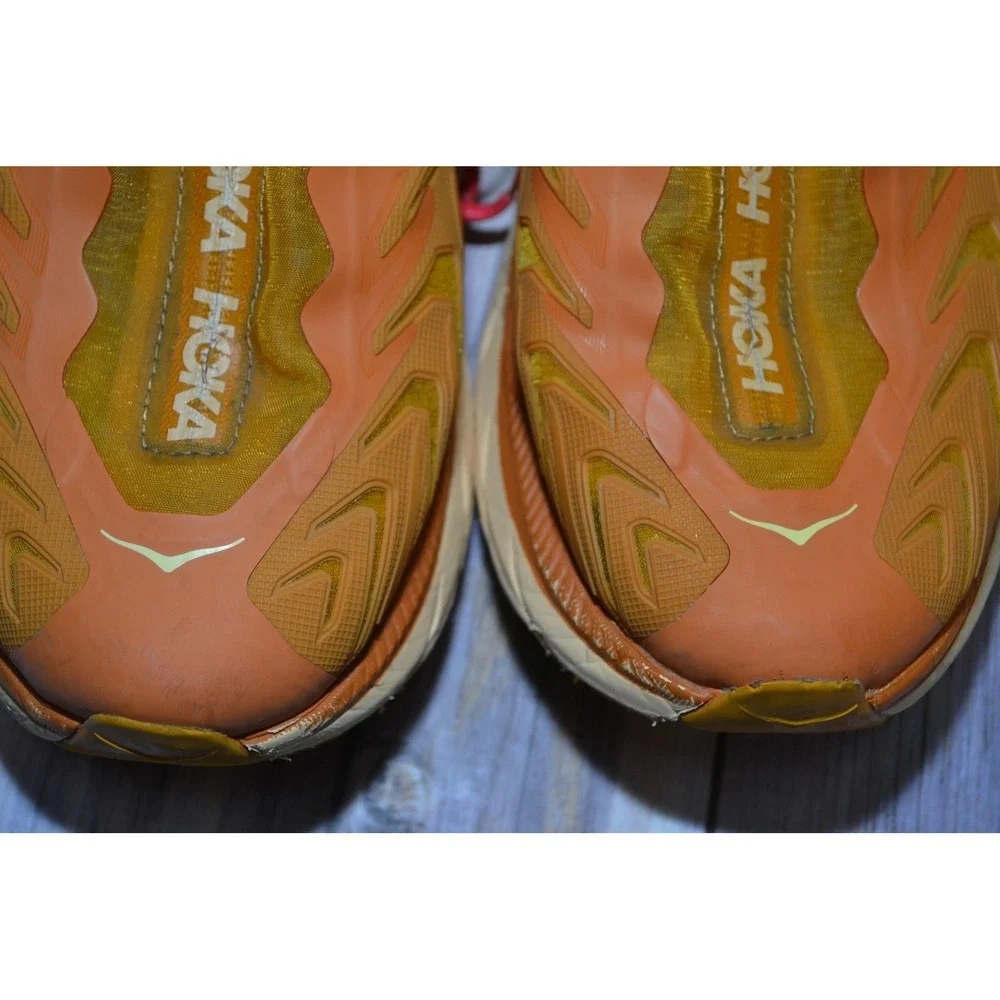 Hoka One One Project Clifton Shoes Mens 12 Orange Running Sneakers 1127924‎ DSBO